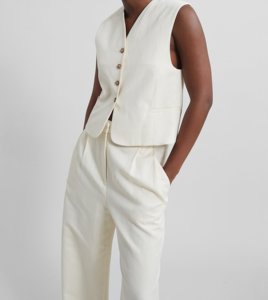 <span class=keywords><strong>Pantaloni</strong></span> <span class=keywords><strong>Larghi</strong></span> in <span class=keywords><strong>Lino</strong></span> Bianco a Vita Alta Personalizzati per <span class=keywords><strong>Donna</strong></span>, <span class=keywords><strong>Pantaloni</strong></span> Lunghi alla Moda in <span class=keywords><strong>Lino</strong></span> - Product Image 6