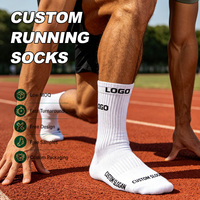 Chaussettes de course personnalisées OEM, compression, séchage rapide, logo de marque imprimé sur mesure, légères, pour trail, jogging, sport, fabriquées en usine
