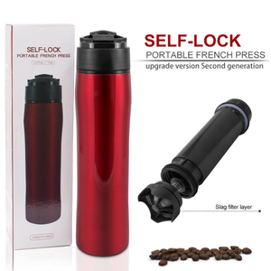 Cafetière à piston en acier inoxydable portable 350 ml, gobelet de voyage <span class=keywords><strong>avec</strong></span> <span class=keywords><strong>filtre</strong></span>, <span class=keywords><strong>thermos</strong></span>/bouilloire à double paroi isolée - Product Image 3