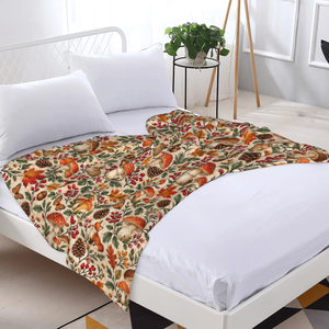ผ้าห่มโพลีเอสเตอร์พิมพ์ลายใบสนรูปกระรอกคุณภาพเยี่ยมสำหรับโซฟา - Product Image 1