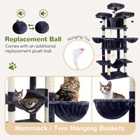 Torre para Gatos Starmoon para Gatos de Interior, com Arranhador, Rede, 3 Plataformas, 2 Casas e 2 Cestas Suspensas