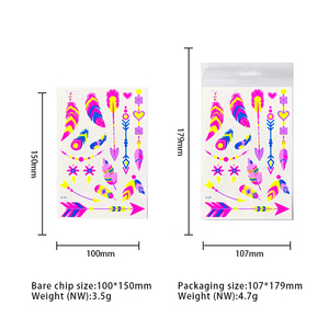 Autocollants corporels phosphorescents personnalisés en gros, tatouages temporaires imperméables longue durée pour le corps et les mains, faux autocollants pour la nuit - Product Image 4