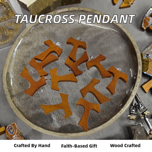 TauCross 23x32mm Pendant for Jewelry Making Religious Gift Necklace with <b>Wooden</b> Crafts <b>Wooden</b> <b>Boxes</b> & Wall Signs - Product Image 2