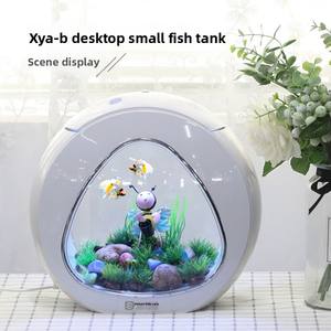 1-Gallon 1,5L Bureauaquarium Betta Visbak Pompfiltratie Eenvoudig Ontwerp Keuken/Woonkamer Plastic Visbak Verpakking - Product Image 3