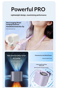 New Wearable Waist Fan USB Rechargeable <b>Mini</b> Fan Portable Handheld Clip-On Fan with Digital Display for Outdoor Use - Product Image 3