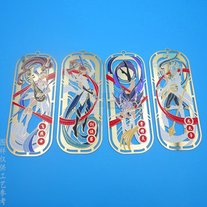 Metal <b>Bookmark</b> Anime Design 65mm Gold Color Die Cutting Printing Stationery Gift - Product Image 4