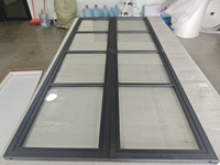 Porte de grange en verre sur mesure, verre dépoli, cadre en acier au carbone pré-percé, panneau de porte coulissante facile à installer