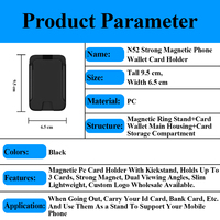 Portefeuille magnétique pour téléphone portable personnalisé N52, support de carte magnétique puissant avec capacité pour 3 cartes, portefeuille magnétique portable pour téléphone portable