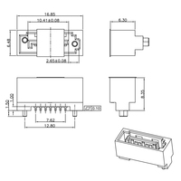 Connecteur de disque dur BTB à pas de 1.27mm prise femelle SATA 7P connecteur carte à carte à fente unique, SMT IP20, connecteurs Mezzanine