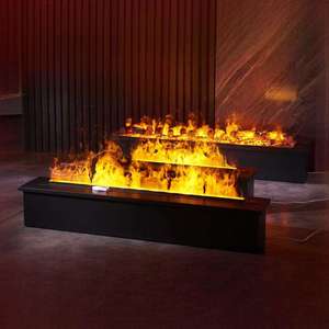 Cheminée électrique atomisante 3D moderne avec application et flamme LED, cheminée à vapeur d'eau en acier sans chaleur, sûre pour la décoration intérieure d'hôtels - Product Image 1