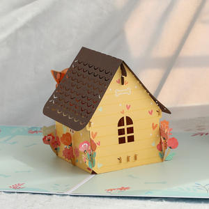Thiết Kế Mới Giấy Người Yêu Vật Nuôi 3D Cửa sổ bật lên Con Chó Và Nhà Sinh Nhật Thiệp Chúc Mừng Trang Trí Với Lưu Ý Thẻ Và Phong bì - Product Image 4