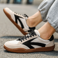 Chaussures de skate rétro vintage pour hommes, dessus en mesh respirant, semelle en caoutchouc, color block, lacets, baskets décontractées pour le quotidien et les sorties en ville