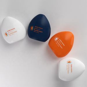 Emballage personnalisable pour lotion et stick solaire ovales, flacon cosmétique en plastique souple avec pulvérisateur à pompe et joint d'étanchéité - Product Image 1