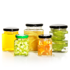 Square Honey With Cork Food Grade Glass Packaging Sealed Cans