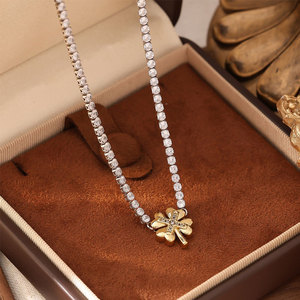 Collar de Moda Personalizado de Acero Inoxidable 316L con Baño de Oro PVD de 18K, Joyería Fina, Collar de Zirconia Tipo Tenis para Mujer - Product Image 3