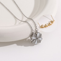 Collar con Colgante de Trébol de Moda para Mujer con Imán, Diseño Beimu, Cadena de Clavícula Multifuncional, Joyería con Dije