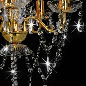 Classic Vintage 5-<b>Lights</b> Pendant Ceiling Fixture Lamp <b>Dining</b> Room <b>Light</b> Gold Finish Modern Crystal Candle Chandelier Lighting - Product Image 2