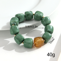 Nouveaux Bracelets Élastiques d'Été Colorés Effet Marbre CCB Or Perles Carrées Mélangées Géométriques Faits Main pour Femme