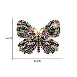 Broche de mariposa Vintage para mujer y niña, broche de estrás, cristal antiguo, forma de Animal, corsajes, bufanda, Clips, 2022 - Product Image 2