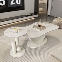 Table basse en métal avec dalle de quartz de luxe léger pour petit appartement, salon moderne, meubles de maison