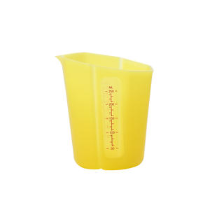 Taza medidora de silicona de 250 ml, herramienta de cocina graduada de calidad alimentaria, amarillo, gris, blanco - Product Image 4