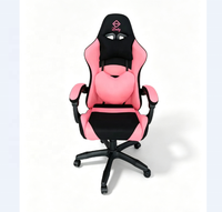 Meilleure chaise de jeu robuste pour ordinateur avec support lombaire, chaise de jeu blanche et rose pour filles