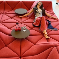 Canapé modulaire Dune, réplique de canapé de loisirs rouge de style célèbre designer français, pour la vente en gros et la personnalisation