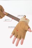 Gants tactiques mi-doigts pour hommes et femmes pour le cyclisme et les sports de plein air Protection contre les coupures et antidérapante pour la conduite à moto