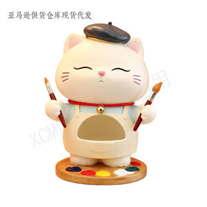 Divertida Figura de Gato <span class=keywords><strong>Chef</strong></span> para Almacenamiento - Escultura Personalizada para Escritorio y Entrada, Ideal para Guardar Llaves, Joyas y Objetos Pequeños - Product Image 2