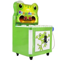Dinibao 2023 Machine de jeu à monnayeur pour enfants, jeu de frappe de grenouille et Whack-a-Mole avec marteau, à tickets, en acrylique, plastique et bois