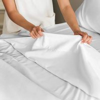 Parure de lit avec logo personnalisé de haute qualité, ensemble de literie blanc de luxe pour la maison et l'hôtel, vente en gros