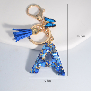 TG-2678 Porte-clés Lettre Initiale Papillon Mignon, Breloque pour Sac à Dos, Pendentif de Voiture, Cadeau pour Femmes et Filles - Product Image 2
