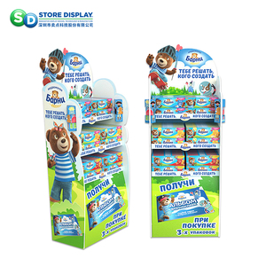 Papel Merchandising Floor Snack Brand Display Stand Cartón Pop Supermercado Snacks Rack Atraer compradores - Product Image 1