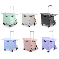 Chariot de transport pliable en plastique à 6 roues d'escalade Baoyu Factory, chariot utilitaire pliable