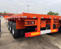 Semirremolque de Plataforma Plana de Acero de Alta Resistencia de 4 Ejes y 40 Pies para Transporte de Contenedores con Deflector Frontal
