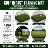 Tapis d'entraînement de golf OEM d'usine 2-en-1 avec base ABS remplaçable pour fairway et terrain accidenté, intérieur/extérieur, personnalisable