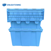 Boîte de transport pharmaceutique en plastique HDPE perforée, empilable et emboîtable, avec couvercle attaché
