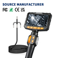 Caméra endoscopique HD portable pour l'inspection des cavités murales, endoscope industriel avec écran IPS de 5 pouces et 6 lumières LED