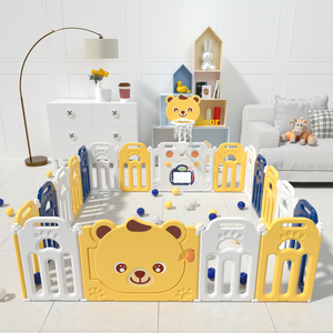 Parc <span class=keywords><strong>de</strong></span> jeux pour bébé Mom's Peace of Mind Choice, en matériau HDPE moderne et souple, pliable facilement, extensible et emboîtable - Product Image 2