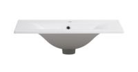 Lavabo Moderno de Cerámica Blanca Rectangular con Borde Delgado, de un Solo Orificio, para Baño de Hotel y Villa, Montado en Encimera, Fácil de Limpiar