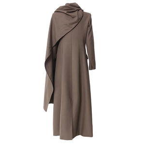 Abito Firmato Elegante da Donna <span class=keywords><strong>Trench</strong></span> Lungo con Sciarpa Collo a Scialle Asimmetrico Aperto Slim Fit Giacca Abaya Personalizzata - Product Image 2