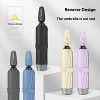 Parapluie pliant inversé créatif semi-automatique Protection contre le soleil et la pluie Éclat monté sur voiture Voyage pliant épaissi renforcé