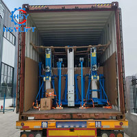 Lève-matériaux portable à manivelle en alliage d'aluminium CE ISO, capacité 340 kg, hauteur de levage de 3 m à 7,9 m, pour entrepôt