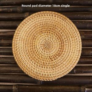 Handmade Non-Slip Bohemian Style 5mm Thick <b>Bamboo</b> Rattan Woven Coaster Mat for Tea Ceremony Dining <b>Table</b> Teapot - Product Image 5