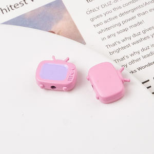 Pulsera de cuentas perforadas de aleación de TV pintada en Color de dibujos animados, accesorios de joyería DIY, cuentas de Metal, Mini TV, lindo viento TV - Product Image 2