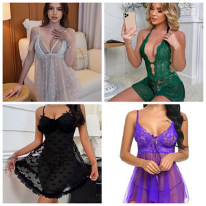 Sexy Durchsichtige Damenunterwäsche mit Offener Schrittpartie und Schleife - Product Image 3