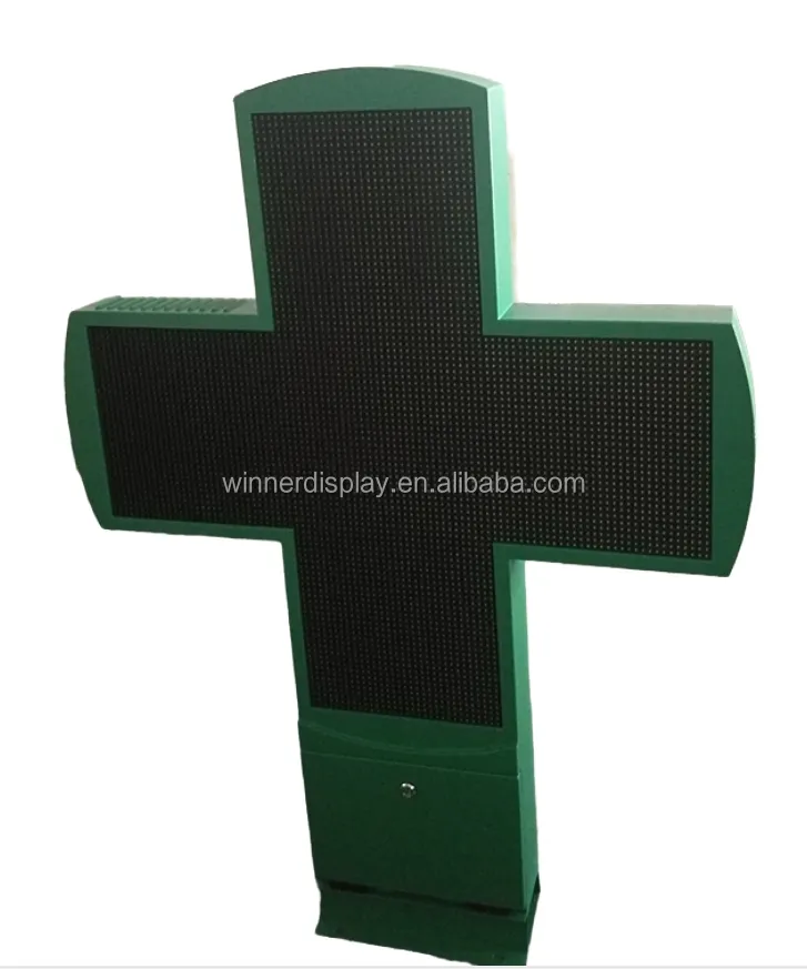 Apotheek Led Teken Display Dubbelzijdig Kruis Led Apotheek Display Winkel Bord Coaxiale Rgb P10 1000Mm