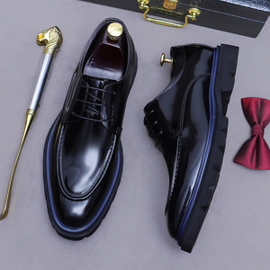 Bottes à talon carré en cuir véritable et daim faites à la main pour hommes, chaussures décontractées et habillées souples pour l'automne - Product Image 3