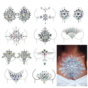 Cache-tétons en strass de haute qualité pour femmes, motif <span class=keywords><strong>diamant</strong></span>, pour fêtes et occasions spéciales, patchs de poitrine - Product Image 1