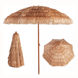 Sombrilla de Playa Estilo Hawaiano de Rafia de Plástico PP de 2.0M con Sistema de Inclinación, Gran Venta - Product Image 1